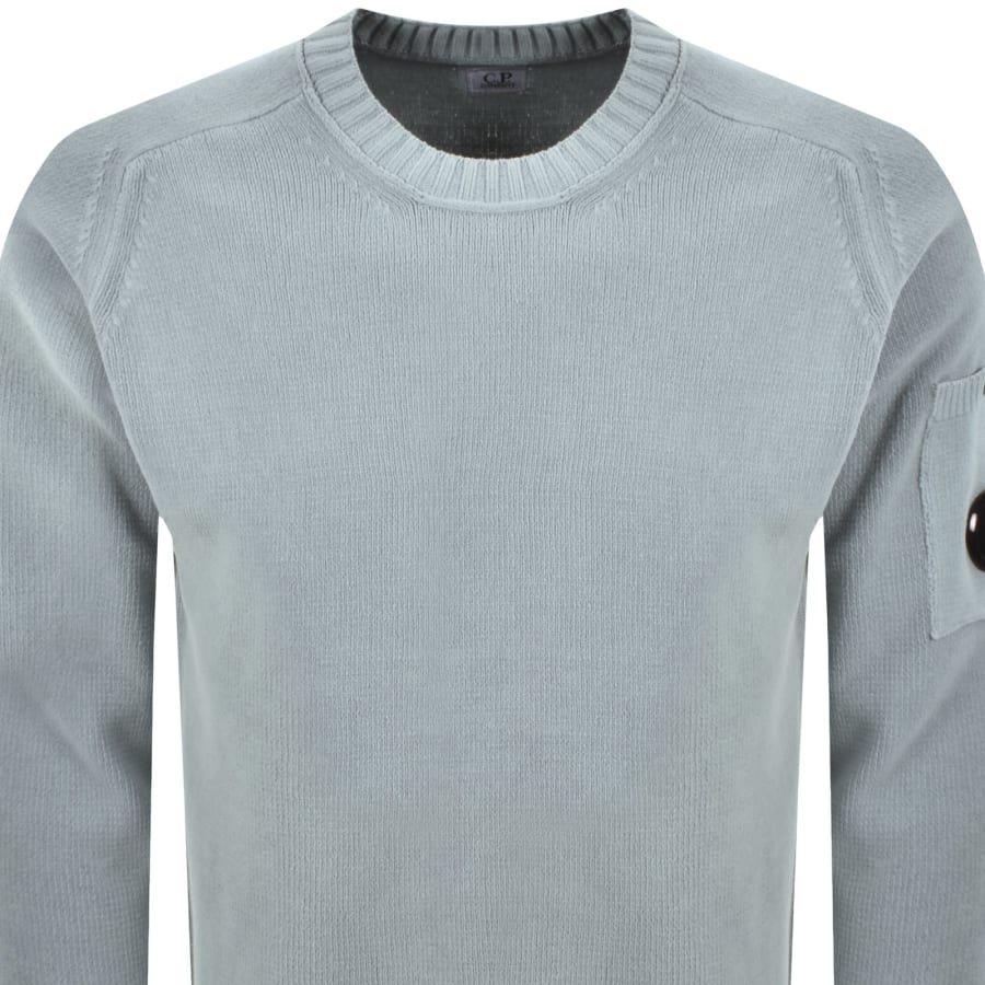 Image number 3 for CP Company Chenille Lens Jumper Silver Blue