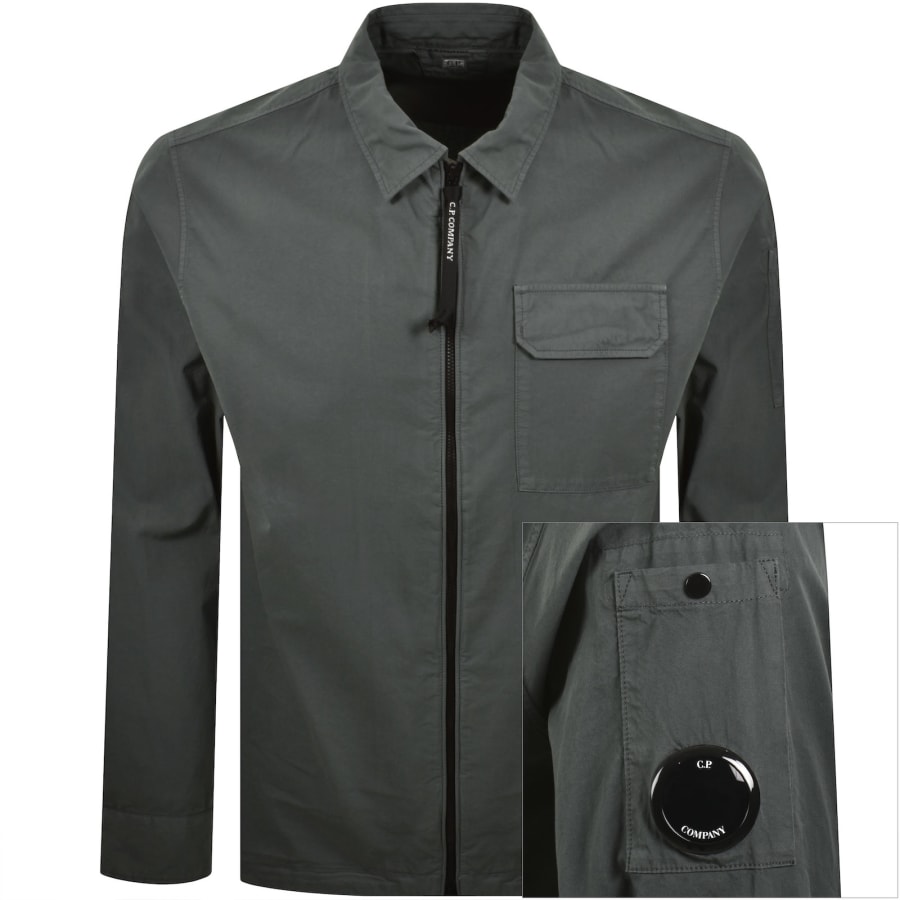 Image number 1 for CP Company Gabardine Overshirt Grey
