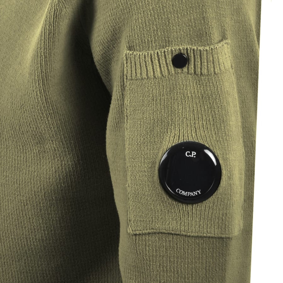 Image number 4 for CP Company Chenille Lens Jumper Green