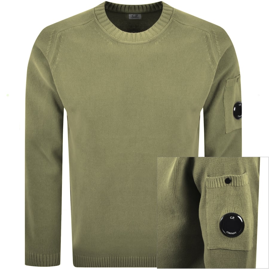 Image number 1 for CP Company Chenille Lens Jumper Green