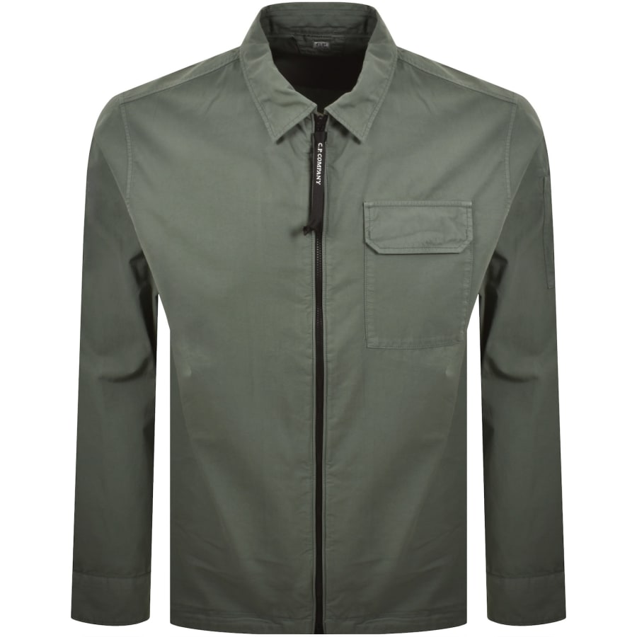 Image number 2 for CP Company Gabardine Overshirt Green