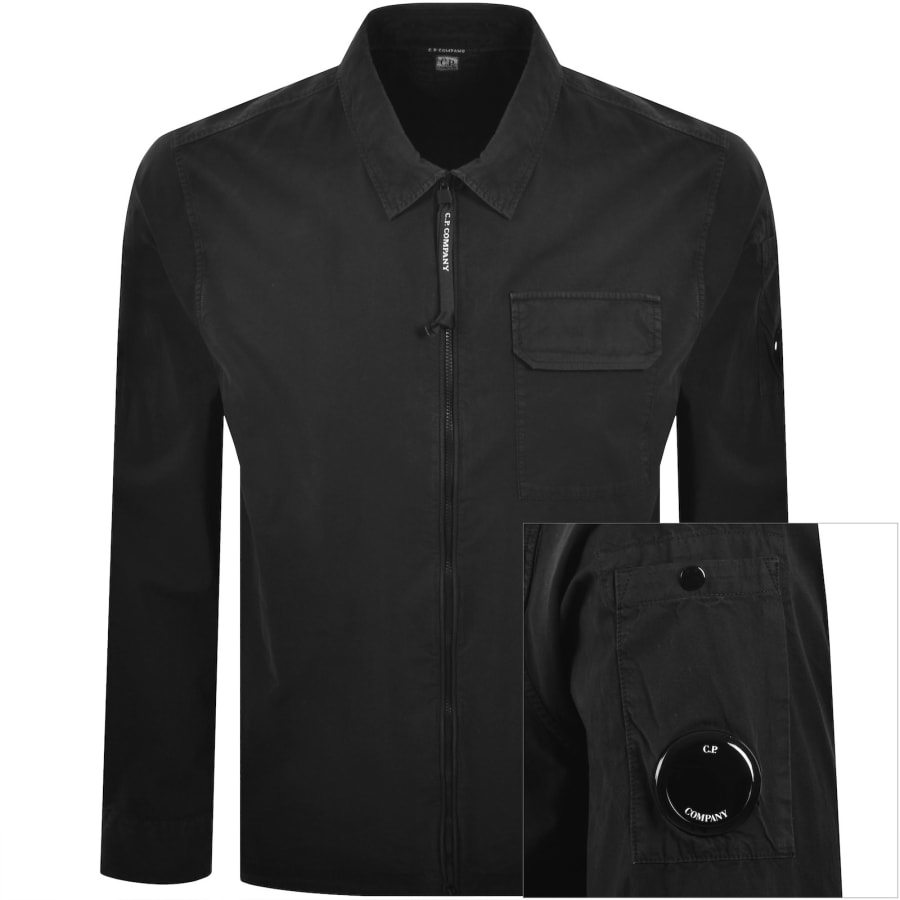 Image number 1 for CP Company Gabardine Overshirt Black