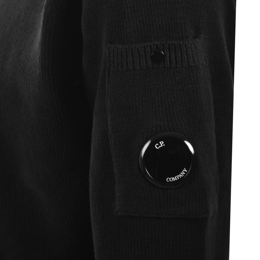 Image number 4 for CP Company Chenille Lens Polo Jumper Black