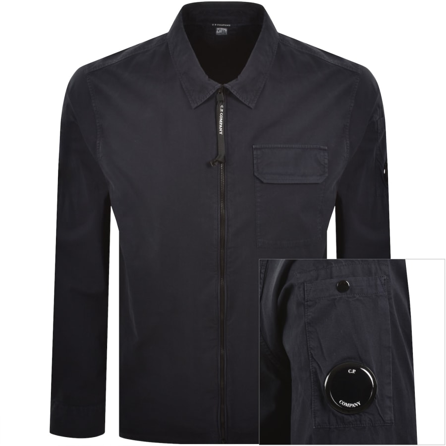 Image number 1 for CP Company Gabardine Overshirt Navy