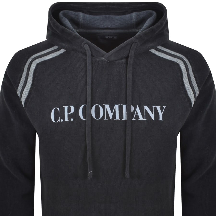 Image number 2 for CP Company Chenille Hooded Jumper Navy