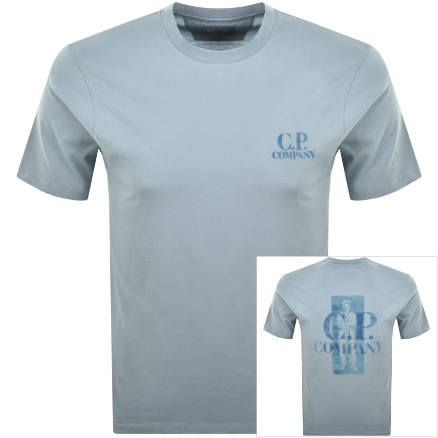 Image number 1 for CP Company Graphic Logo T Shirt Blue