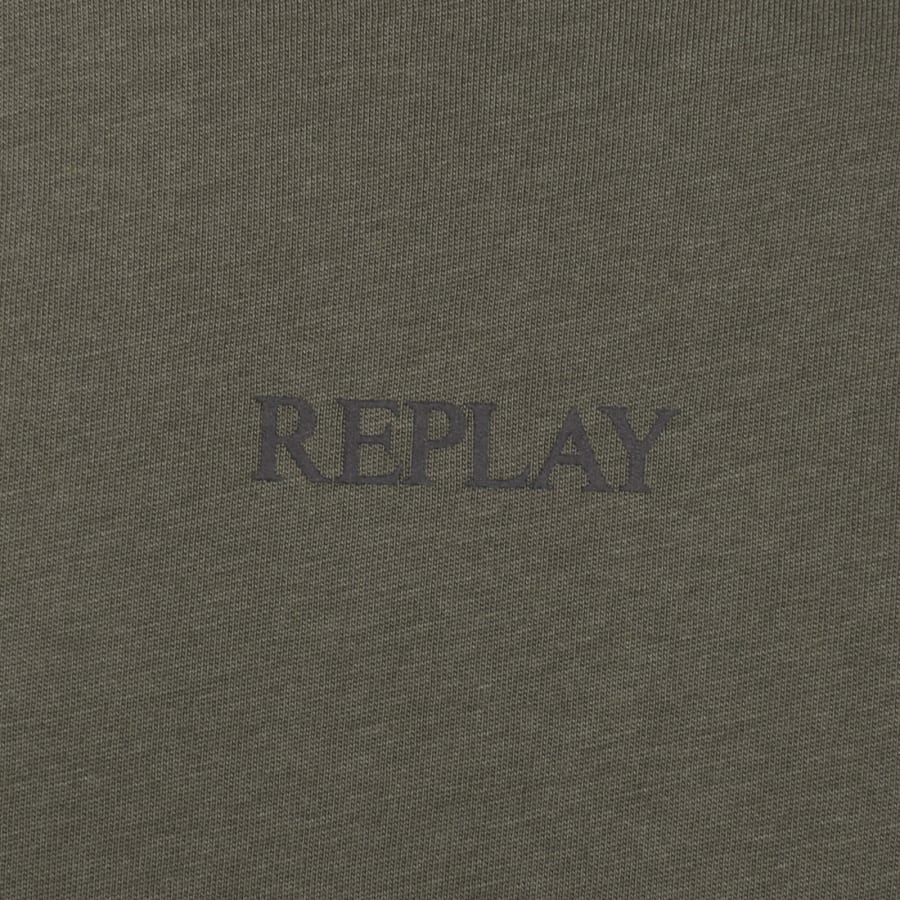 Image number 3 for Replay Logo T Shirt Mud Grey