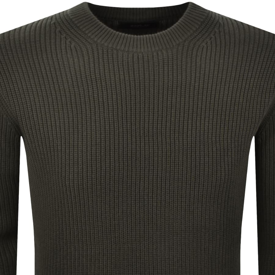 Image number 2 for Replay Crew Neck Knit Jumper Mud Green