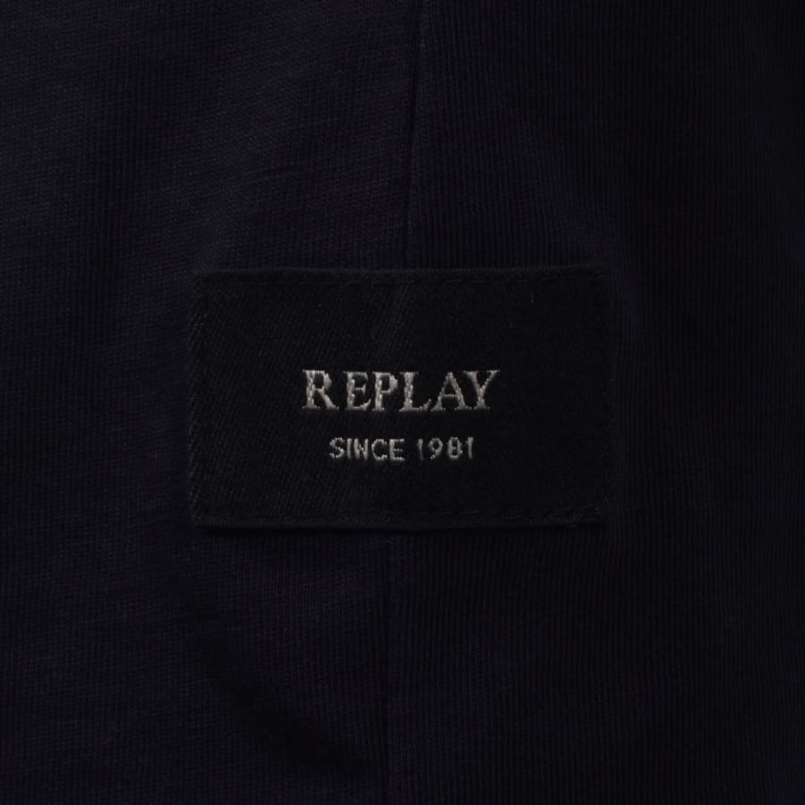 Image number 4 for Replay Logo T Shirt Night Blue Navy