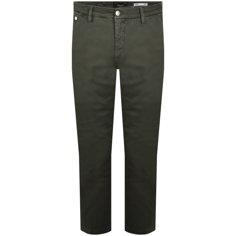 Image number 2 for Replay Benni Hyperflex Chino Jeans Green