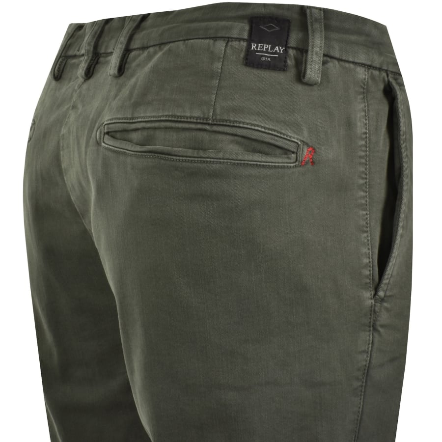 Image number 4 for Replay Benni Hyperflex Chino Jeans Green
