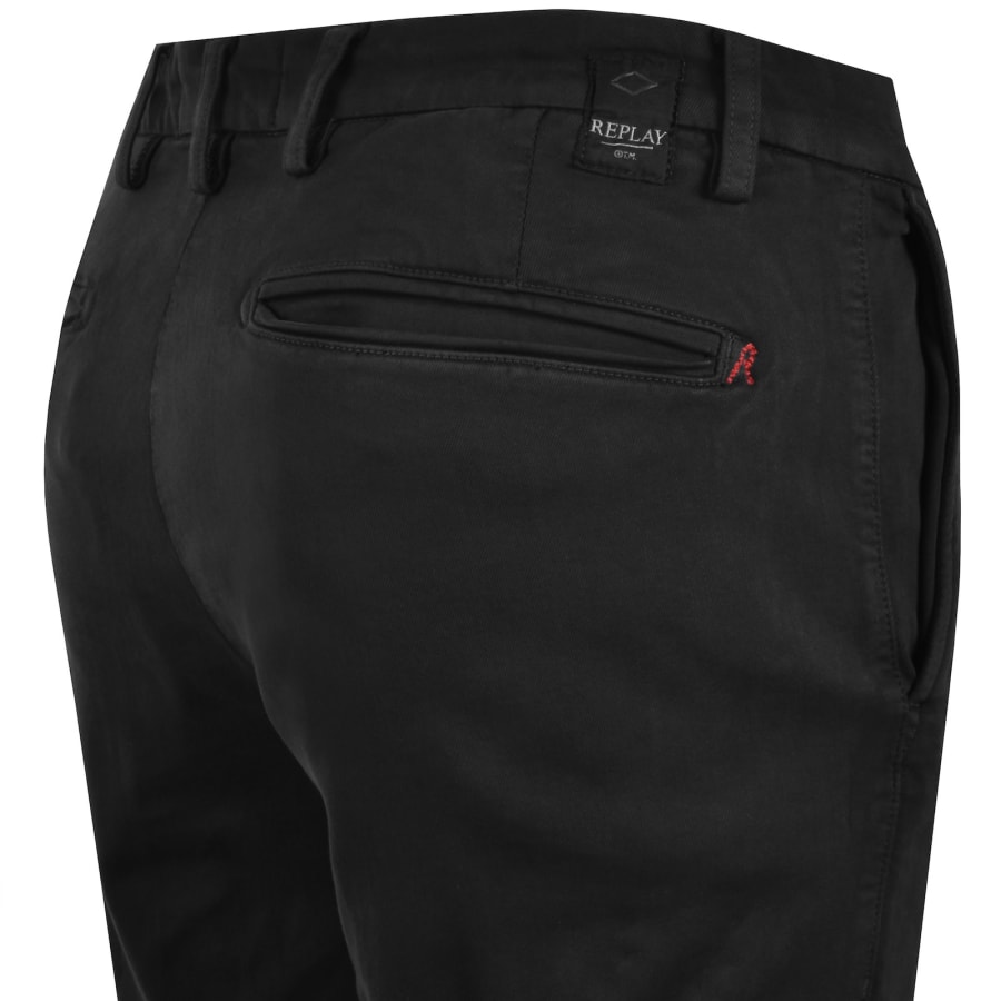 Image number 4 for Replay Benni Hyperflex Chino Jeans Black