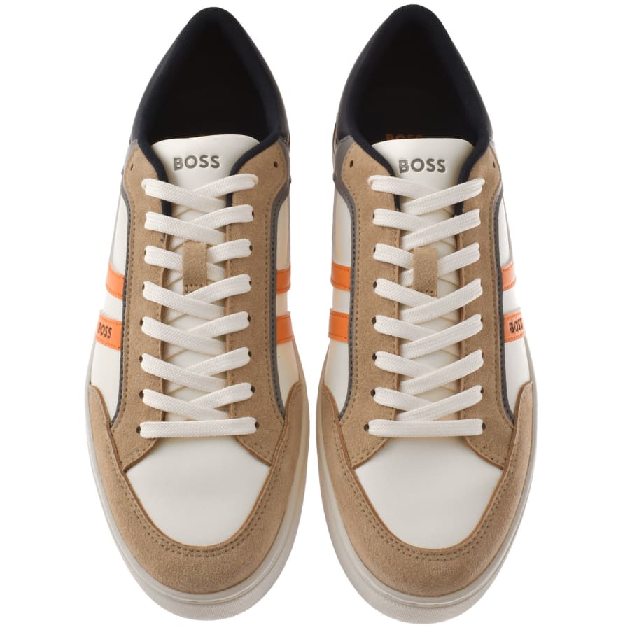 Image number 3 for BOSS Rhys Tennis Trainers Beige