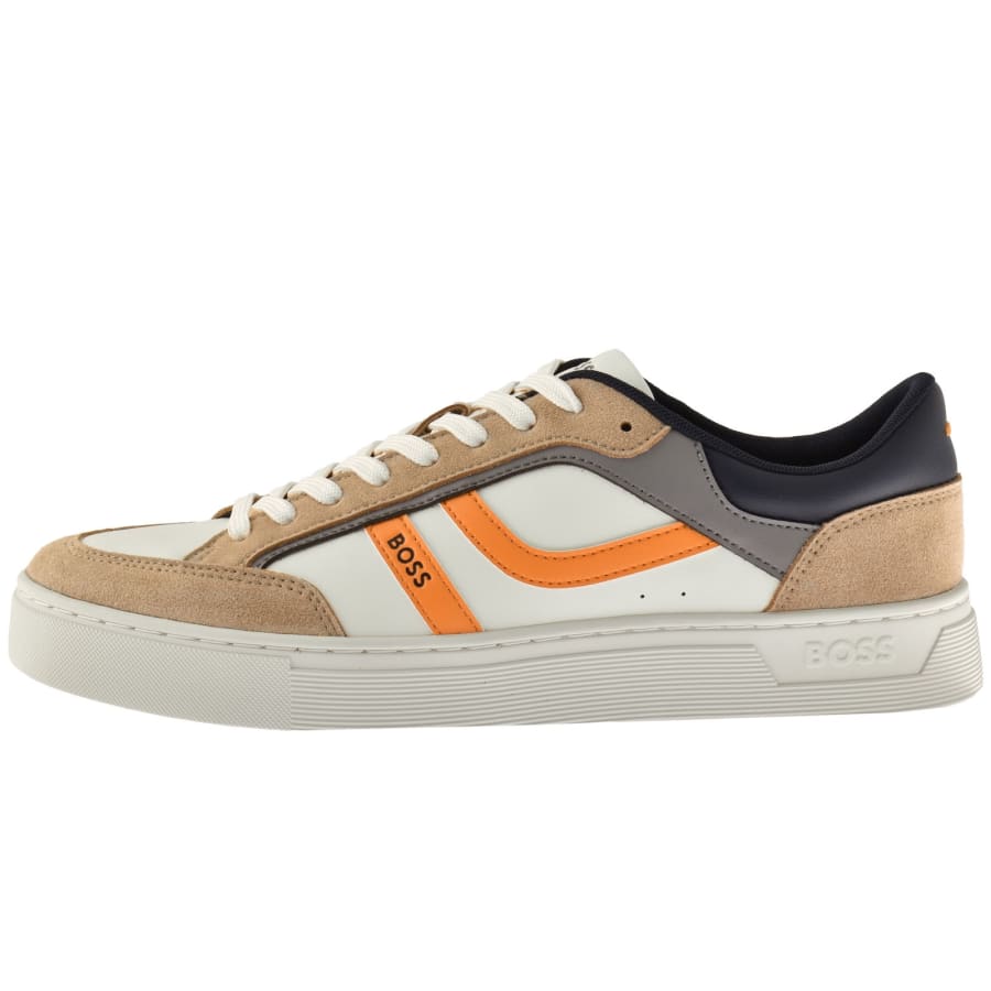 Image number 1 for BOSS Rhys Tennis Trainers Beige