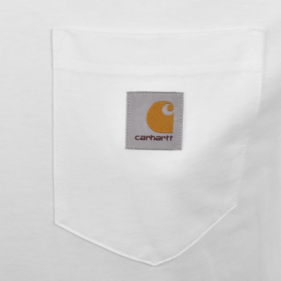 Image number 3 for Carhartt WIP Pocket Long Sleeved T Shirt White