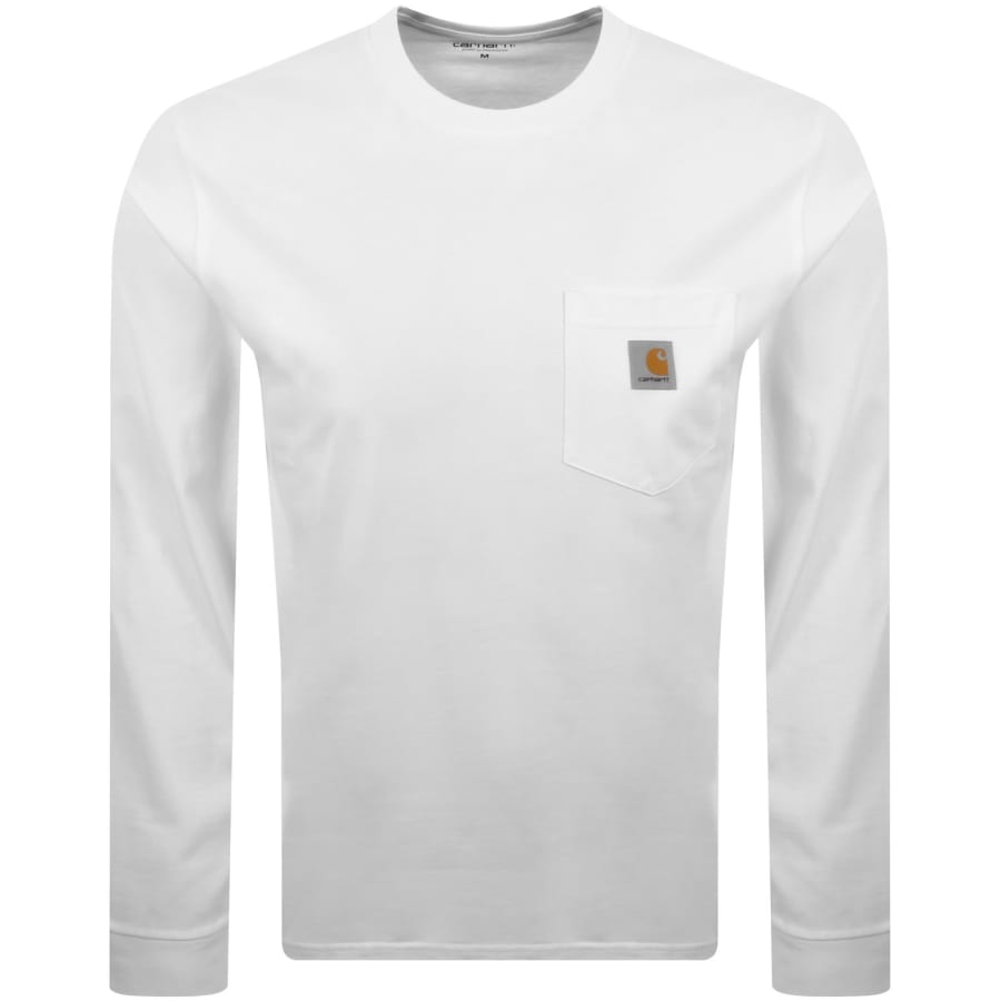 Image number 1 for Carhartt WIP Pocket Long Sleeved T Shirt White
