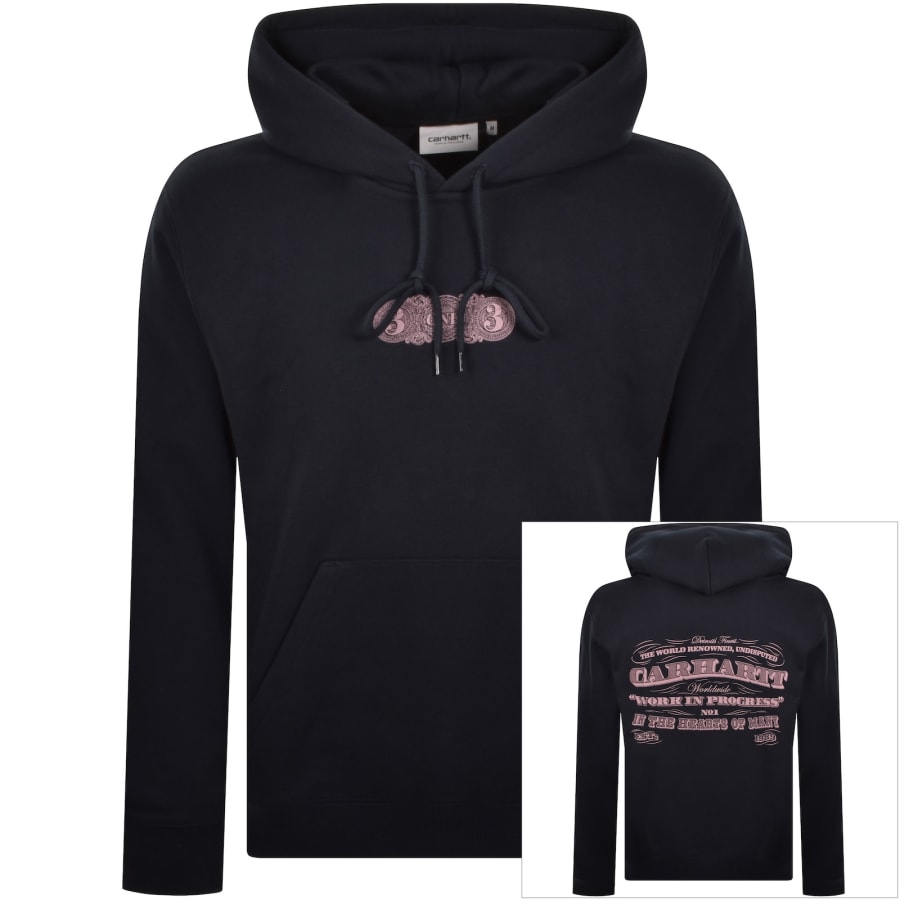Image number 1 for Carhartt WIP 3 One 3 Hoodie Deep Night Blue