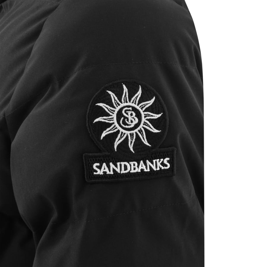 Image number 3 for Sandbanks Long Puffer Jacket Black