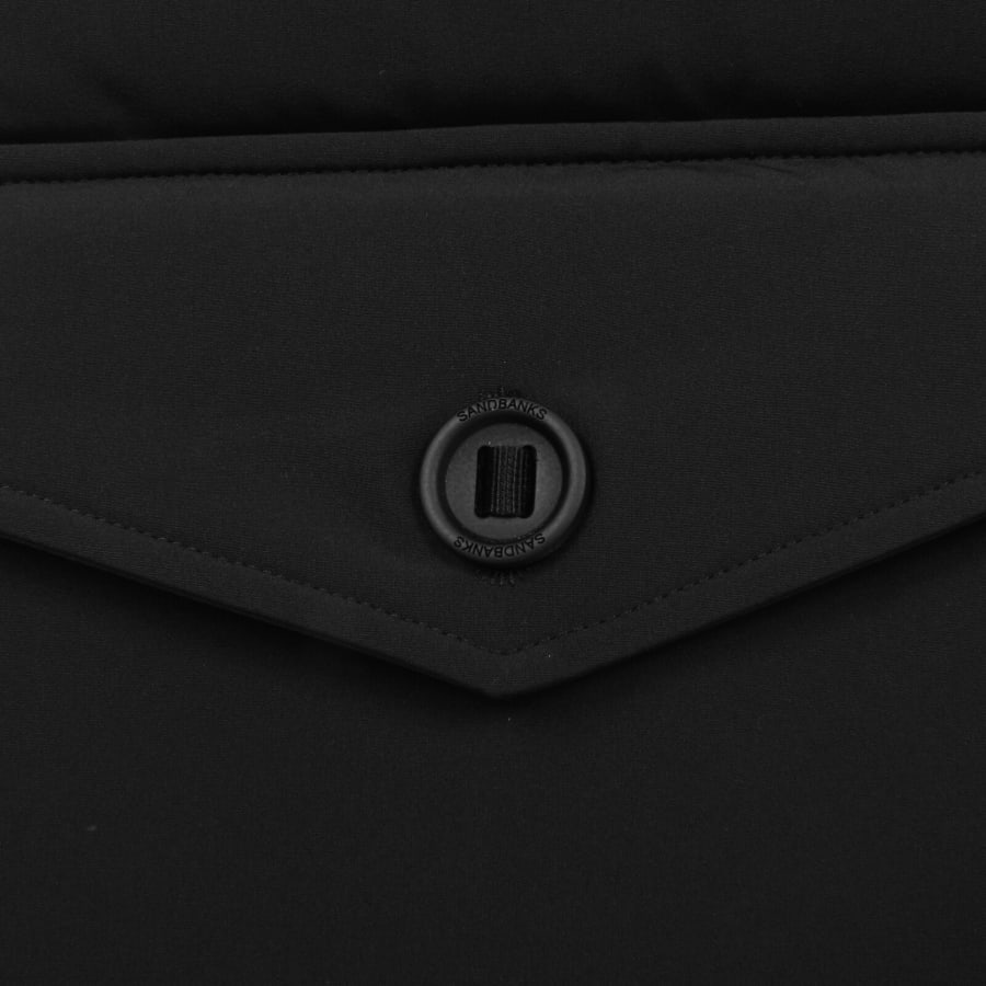 Image number 4 for Sandbanks Long Puffer Jacket Black