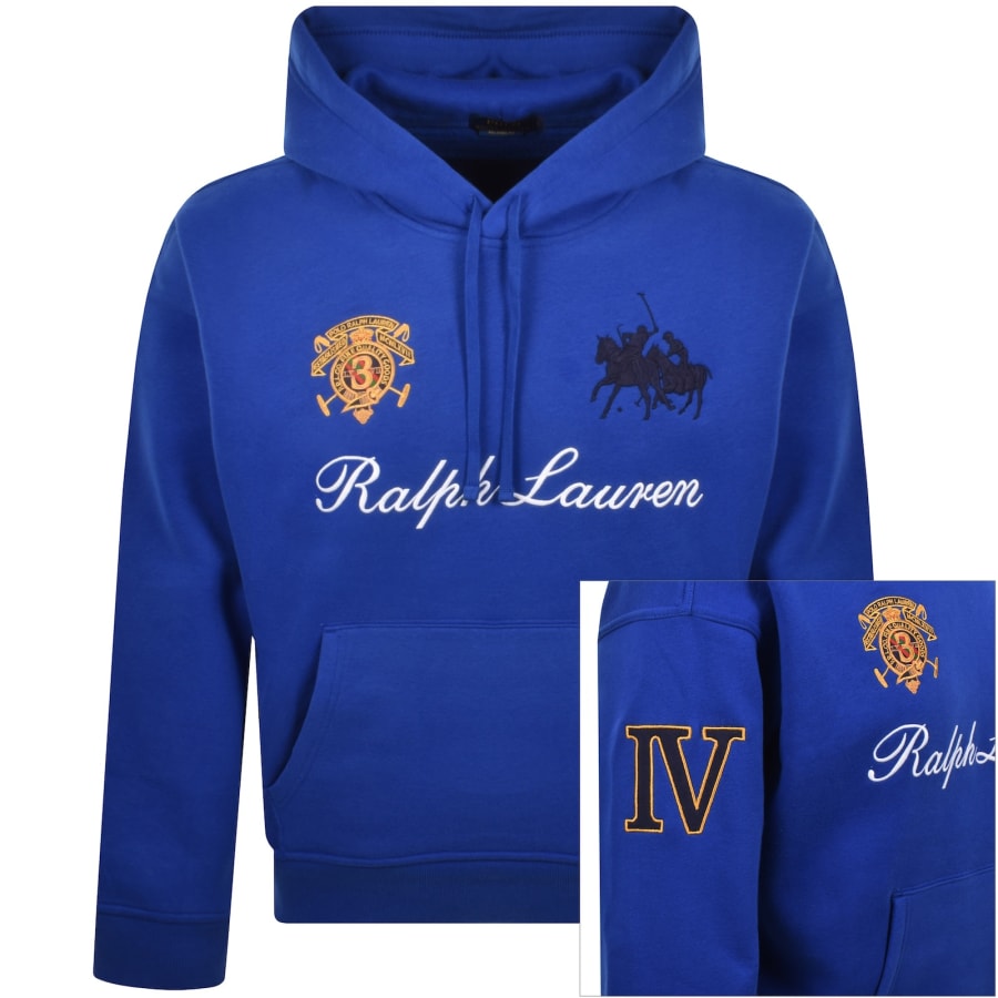 Image number 1 for Ralph Lauren Logo Hoodie Blue
