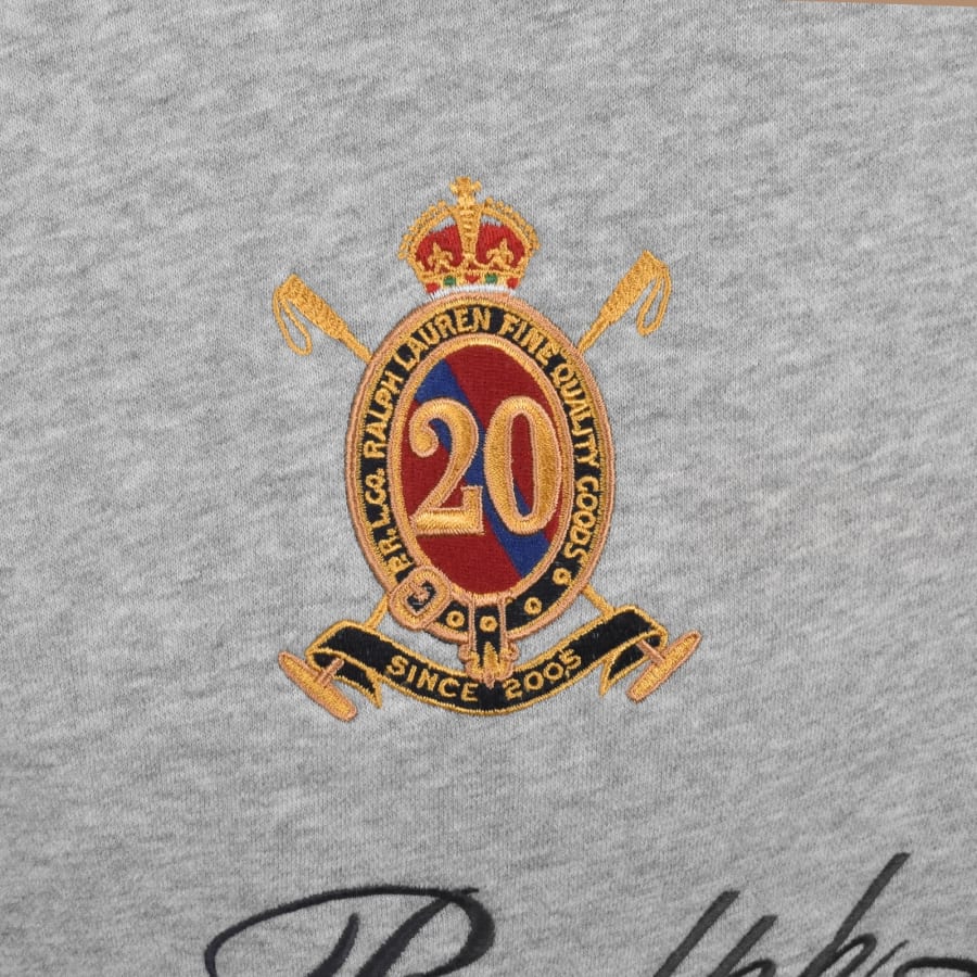 Image number 4 for Ralph Lauren Logo Hoodie Grey Heather