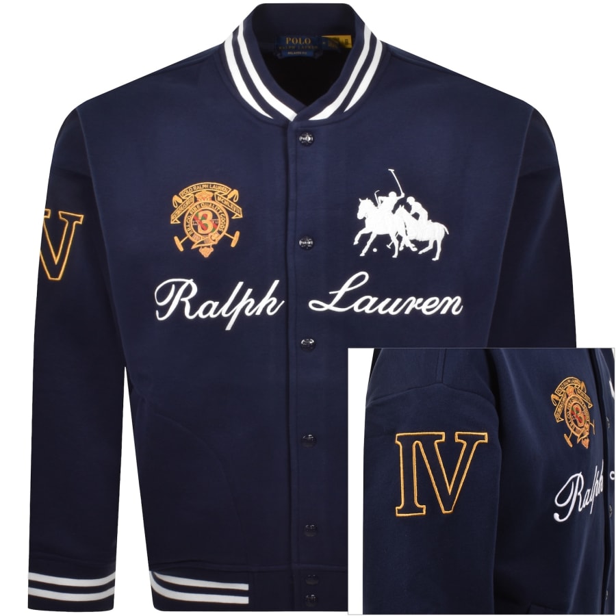 Image number 1 for Ralph Lauren Bomber Sweatshirt Navy
