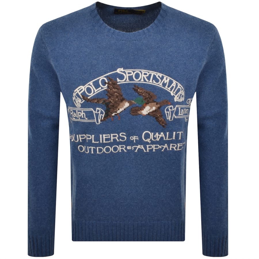 Image number 1 for Ralph Lauren Crew Neck Knit Jumper Blue