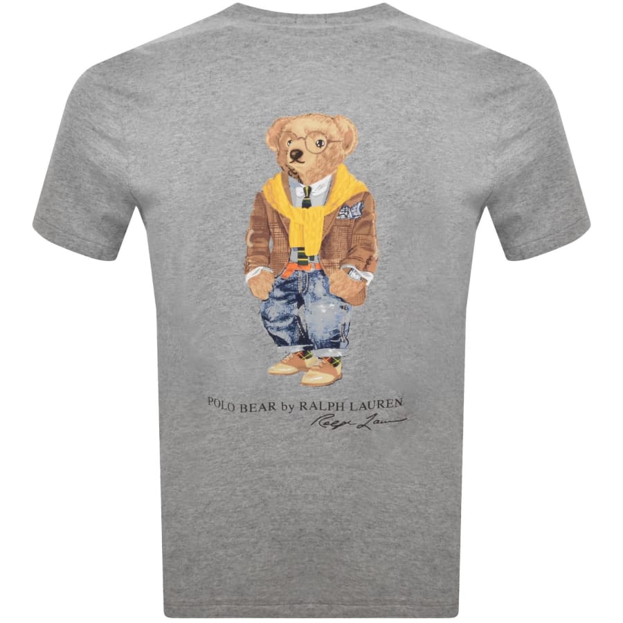 Image number 5 for Ralph Lauren Heritage Bear T Shirt Grey