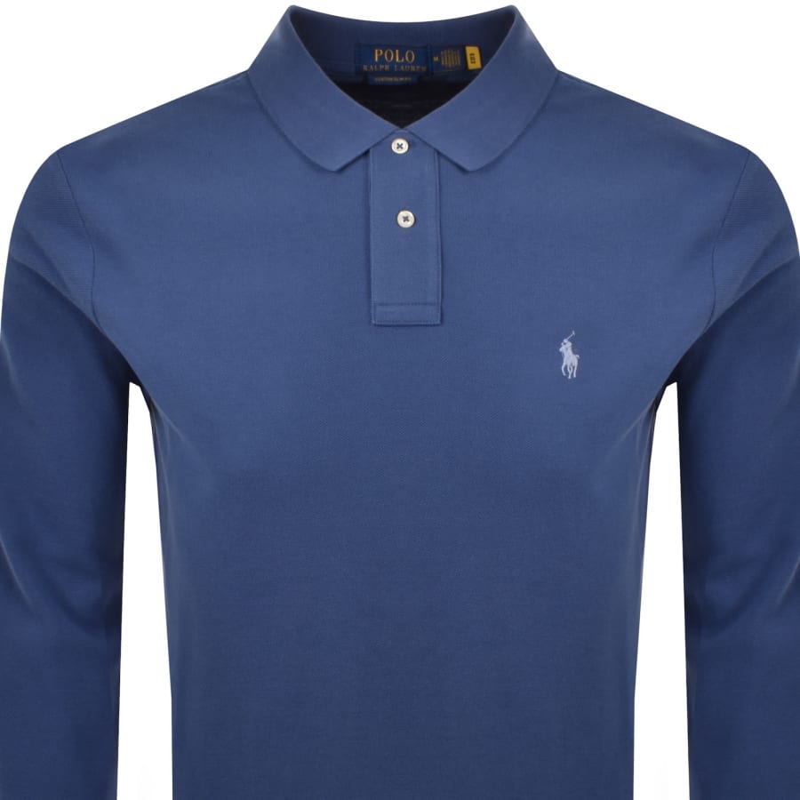 Image number 2 for Ralph Lauren Long Sleeved Polo T Shirt Blue