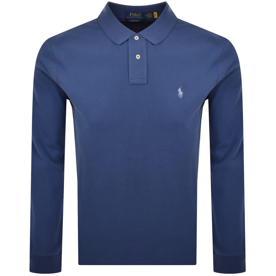 Image number 1 for Ralph Lauren Long Sleeved Polo T Shirt Blue