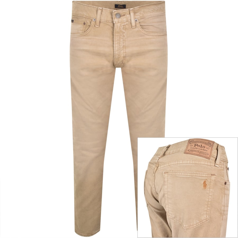 Image number 1 for Ralph Lauren Sullivan Slim Fit Jeans Beige