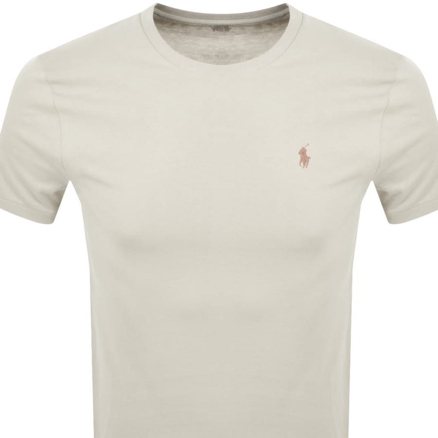Image number 2 for Ralph Lauren Crew Neck Slim Fit T Shirt Cream
