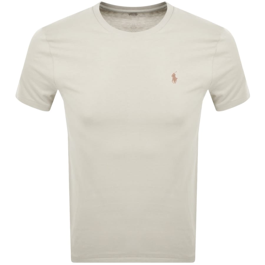 Image number 1 for Ralph Lauren Crew Neck Slim Fit T Shirt Cream