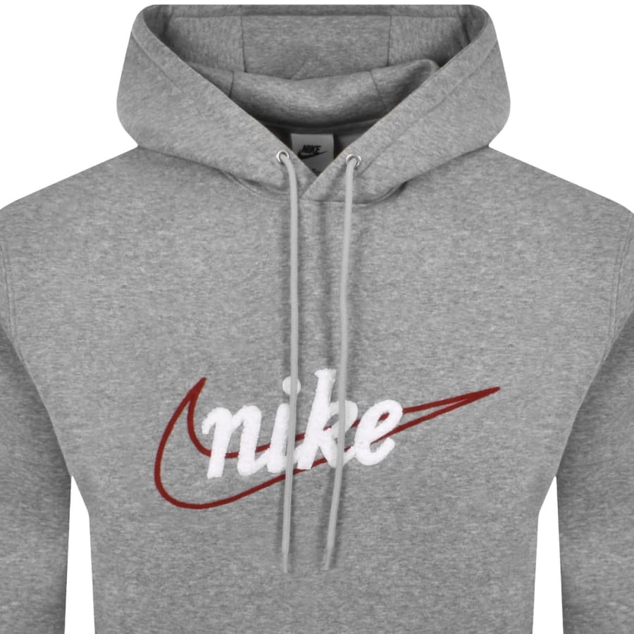 Image number 2 for Nike Club Brushed Hoodie Grey
