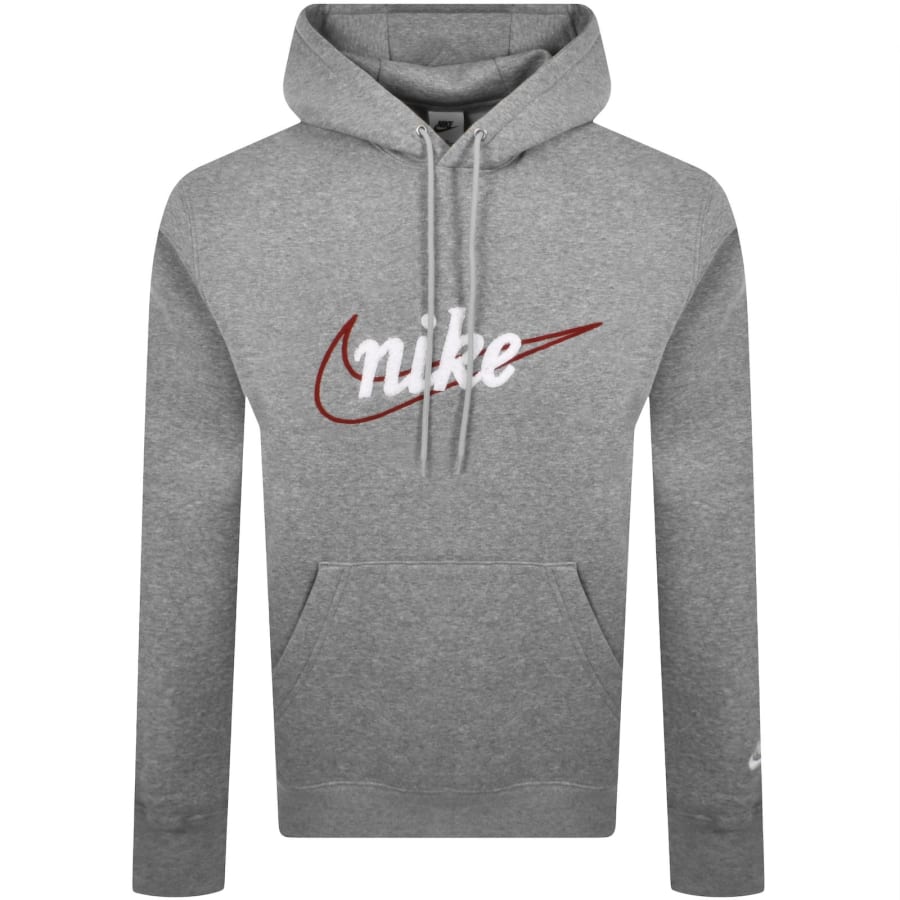 Image number 1 for Nike Club Brushed Hoodie Grey