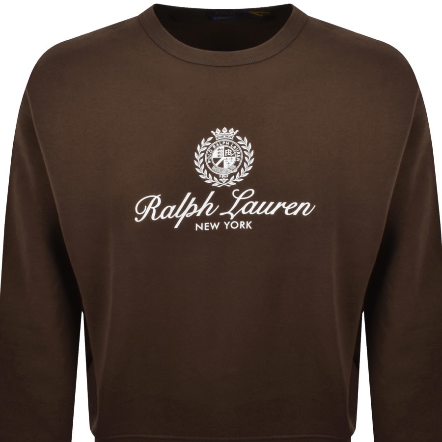 Image number 2 for Ralph Lauren Logo Sweatshirt Branch Brown