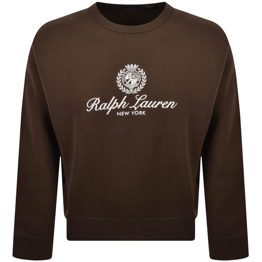 Image number 1 for Ralph Lauren Logo Sweatshirt Branch Brown