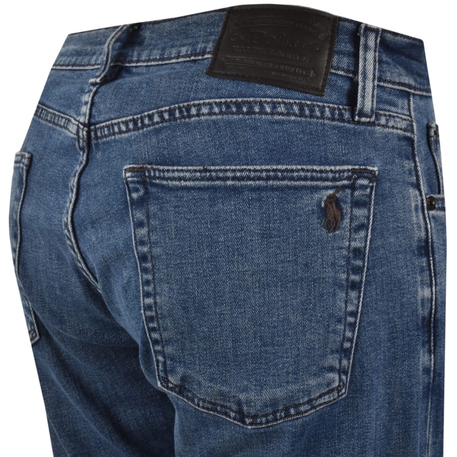Image number 4 for Ralph Lauren Parkside Tapered Fit Mid Blue Jeans