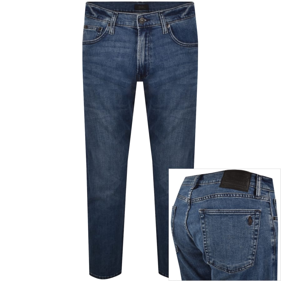 Image number 1 for Ralph Lauren Parkside Tapered Fit Mid Blue Jeans