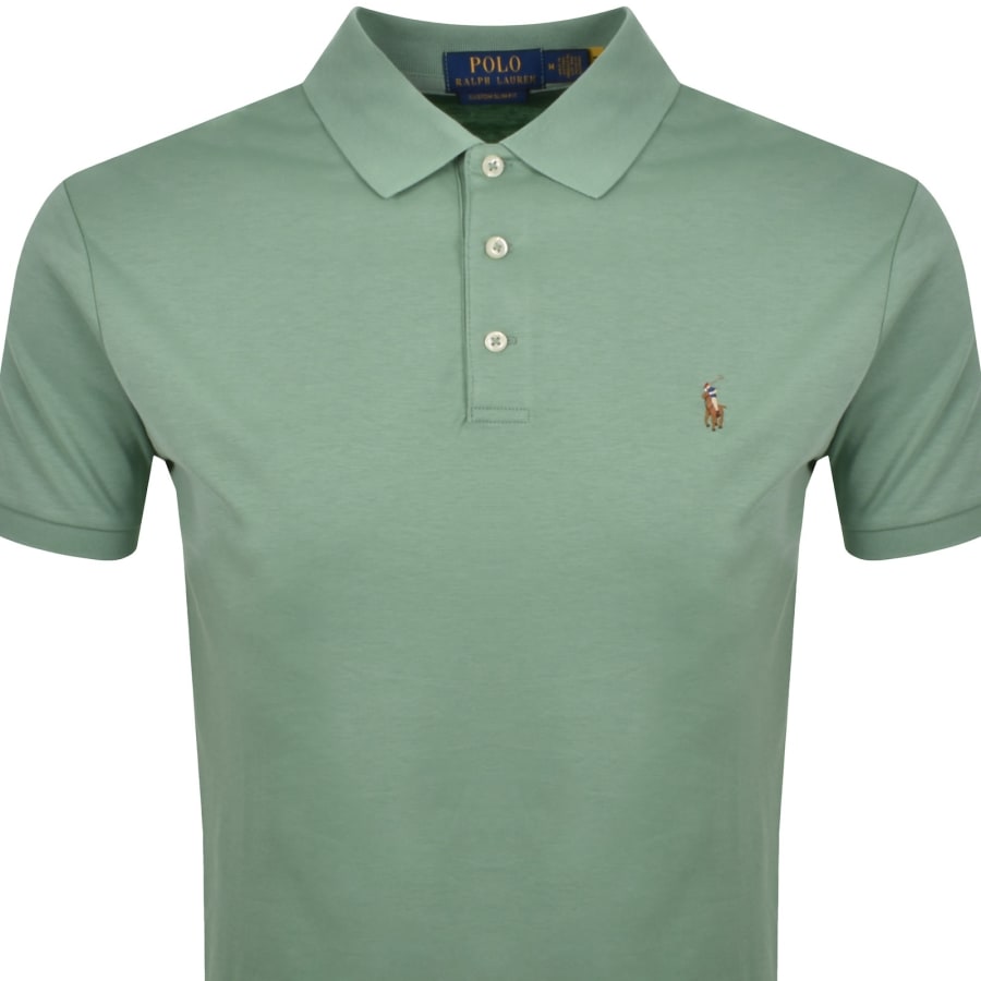 Image number 2 for Ralph Lauren Custom Slim Fit Polo T Shirt Green