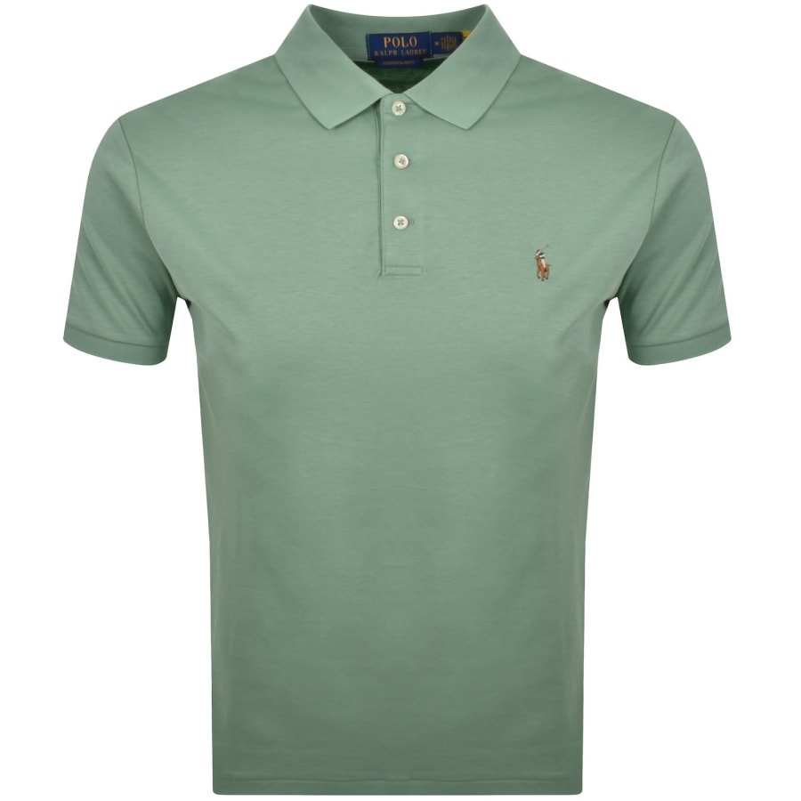 Image number 1 for Ralph Lauren Custom Slim Fit Polo T Shirt Green