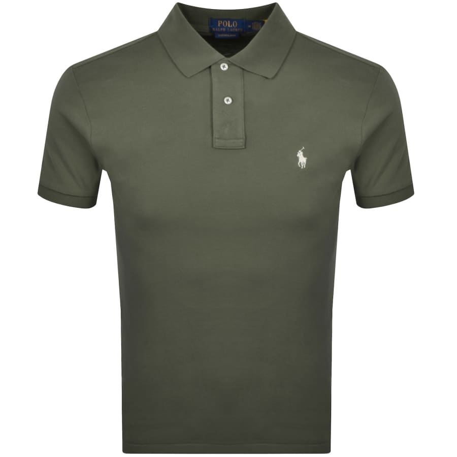 Image number 1 for Ralph Lauren Custom Slim Polo T Shirt Green