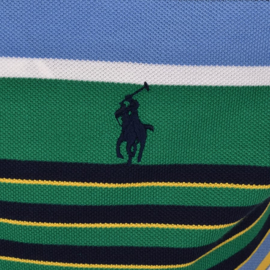 Image number 3 for Ralph Lauren Billiard Stripe Polo T Shirt Navy