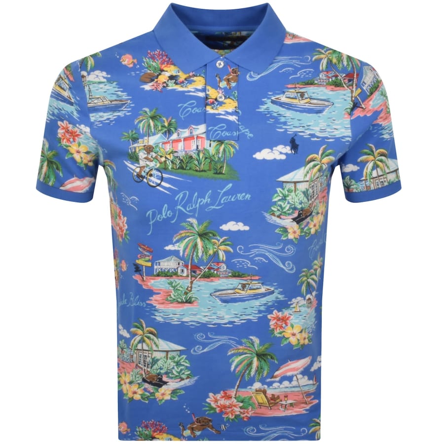 Image number 1 for Ralph Lauren Bahamas Bear Polo T Shirt Blue