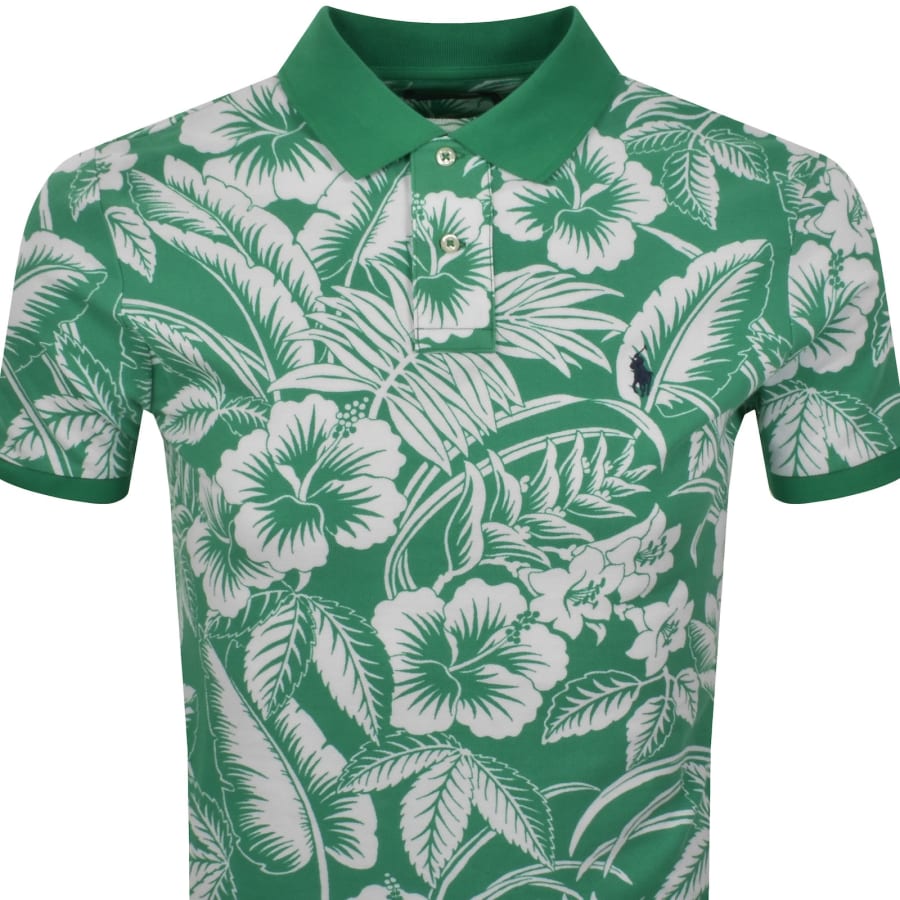 Image number 2 for Ralph Lauren Floral Polo T Shirt Green