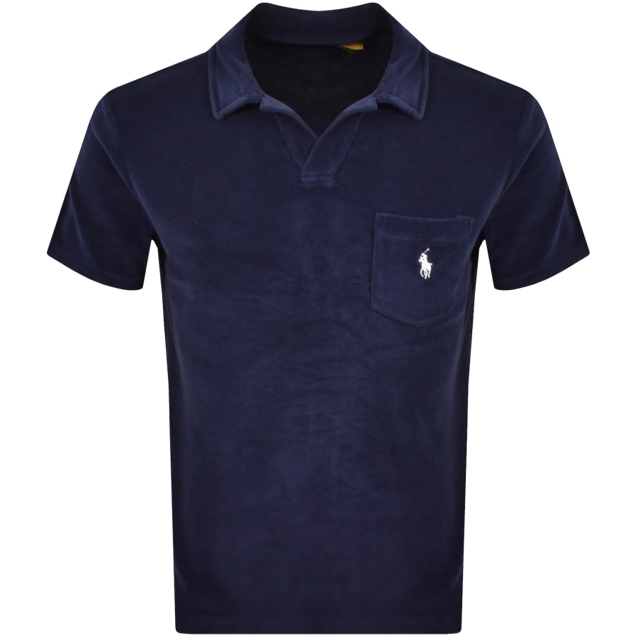 Image number 1 for Ralph Lauren Towelling Polo T Shirt Navy
