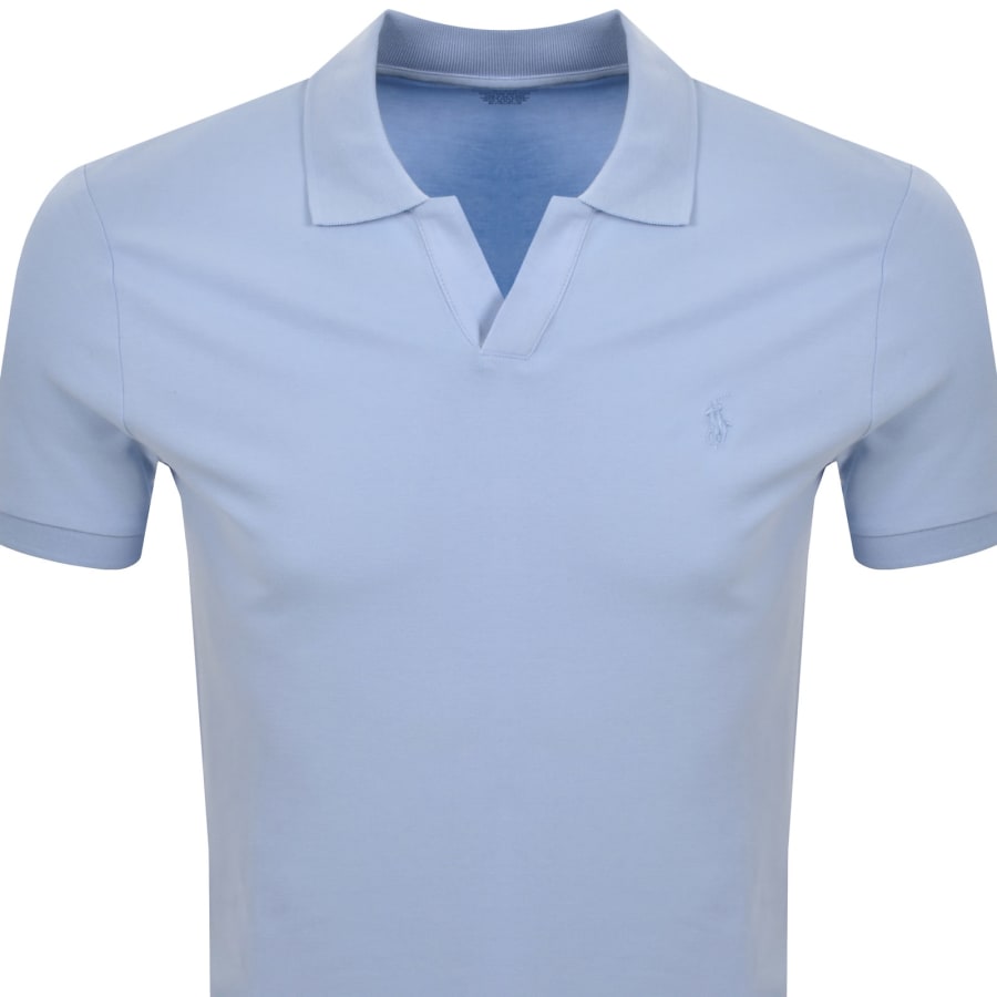Image number 2 for Ralph Lauren Open Neck Polo T Shirt Blue