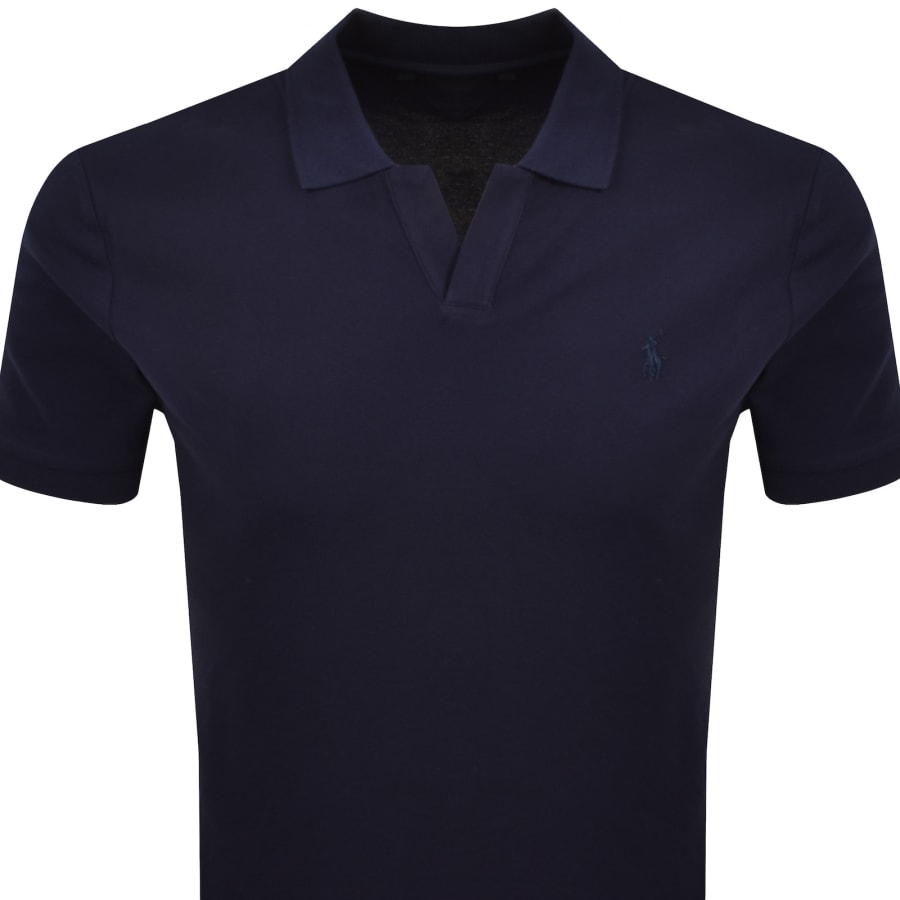 Image number 2 for Ralph Lauren Open Neck Polo T Shirt Navy
