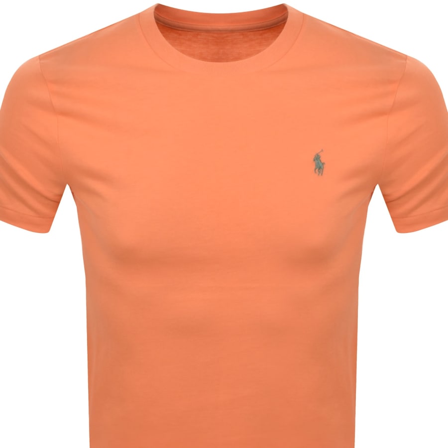 Image number 2 for Ralph Lauren Crew Neck Slim Fit T Shirt Orange