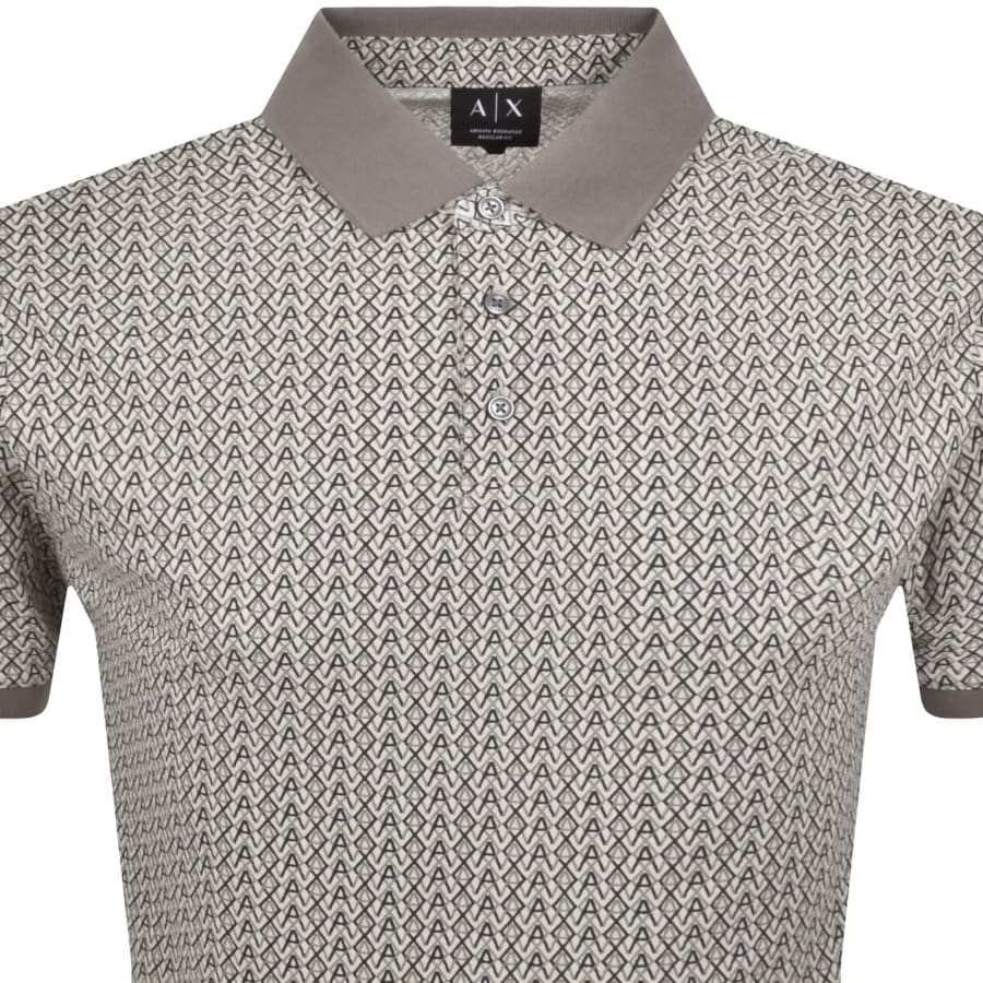 Image number 2 for Armani Exchange Logo Polo T Shirt Cream